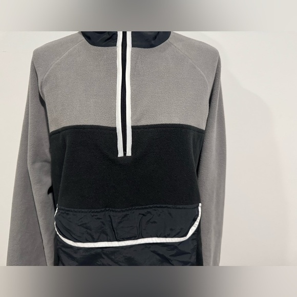 Edgar Ash Polyester Size Large 1/4 Zip Long Sleeve Two Tone Fleece Pullover New - Picture 3 of 10